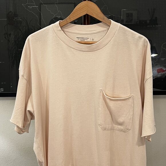 Abercrombie & Fitch - Soft Essentials Long Line T-shirt Raw Hem Large - Nude - Picture 4 of 6